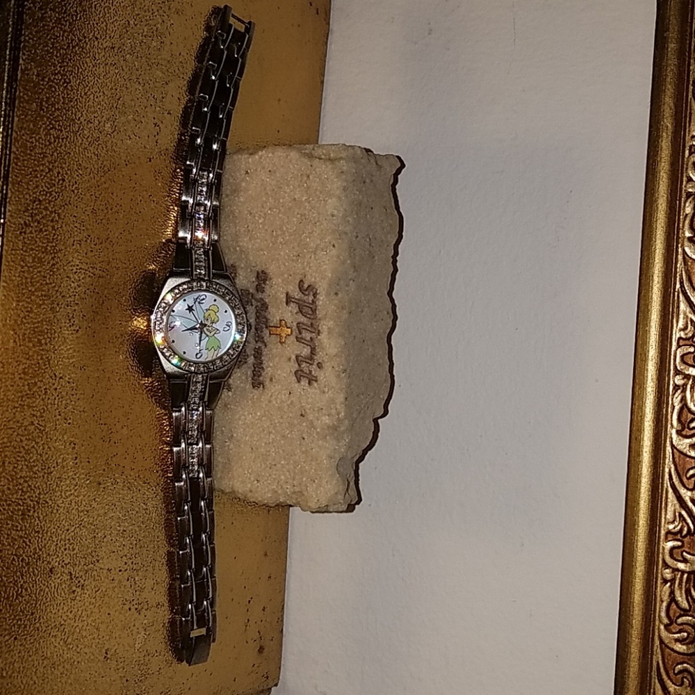 Disney's Tinkerbell Silver Watch w/ Stones